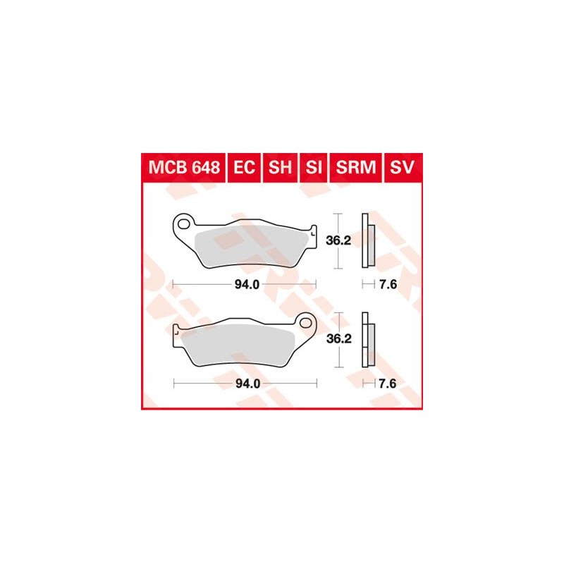 BRAKE PAD TRW MCB648RSI