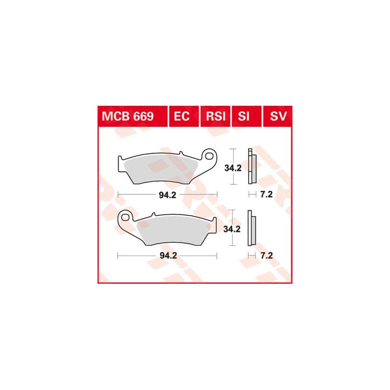 BRAKE PAD TRW MCB669SV