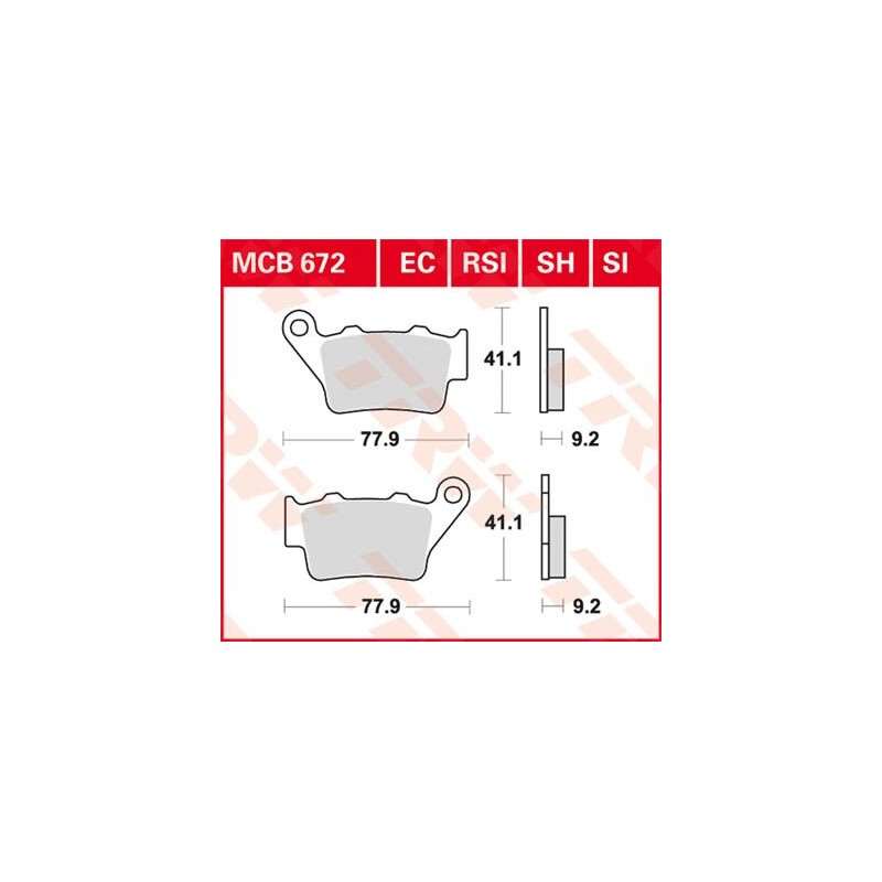 BRAKE PAD TRW MCB672SH