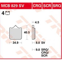 BRAKE PAD TRW MCB829SV