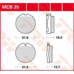 BRAKE PAD TRW MCB35