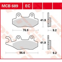 BRAKE PAD TRW MCB689