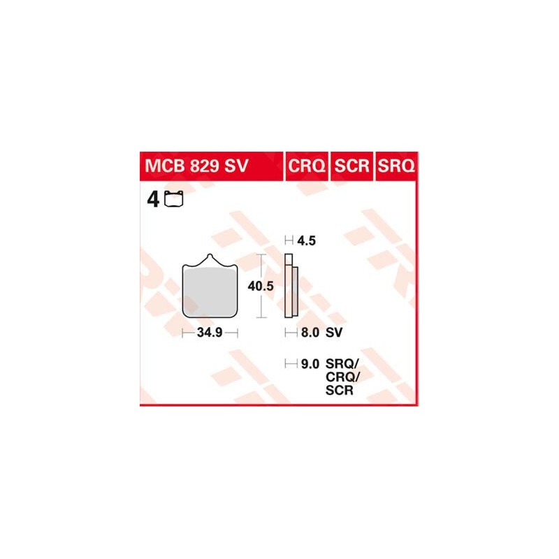 BRAKE PAD TRW MCB829CRQ