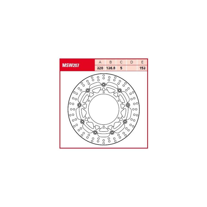 Disque de frein flottant rond