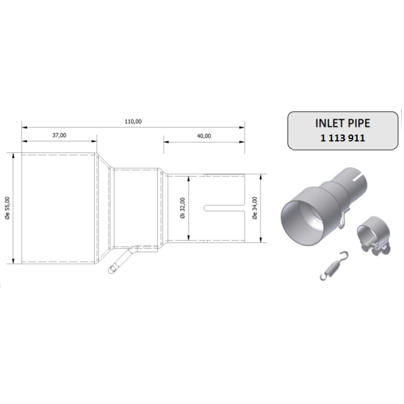 Tube de raccordement MIVV 55  32 mm