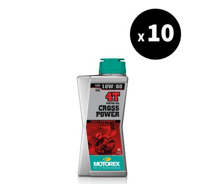 Huile moteur MOTOREX Cross Power 4T - 10W60 JASO MA2 - 1L (x10)