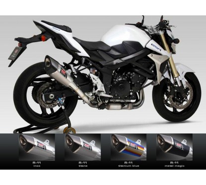 Silencieux YOSHIMURA R-11 titane bleu Suzuki GSR750 (en Suisse non homologué)