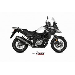 Silencieux MIVV Speed Edge inox noir/casquette carbone Suzuki DL650 V-Strom