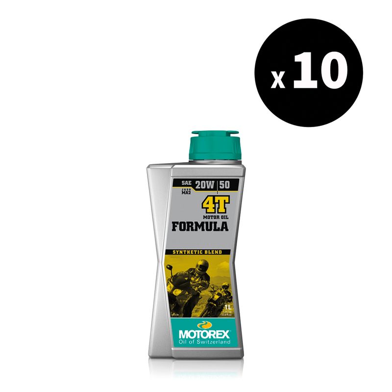 Huile moteur MOTOREX Formula 4T - 20W50 JASO MA2 - 1L (x10)