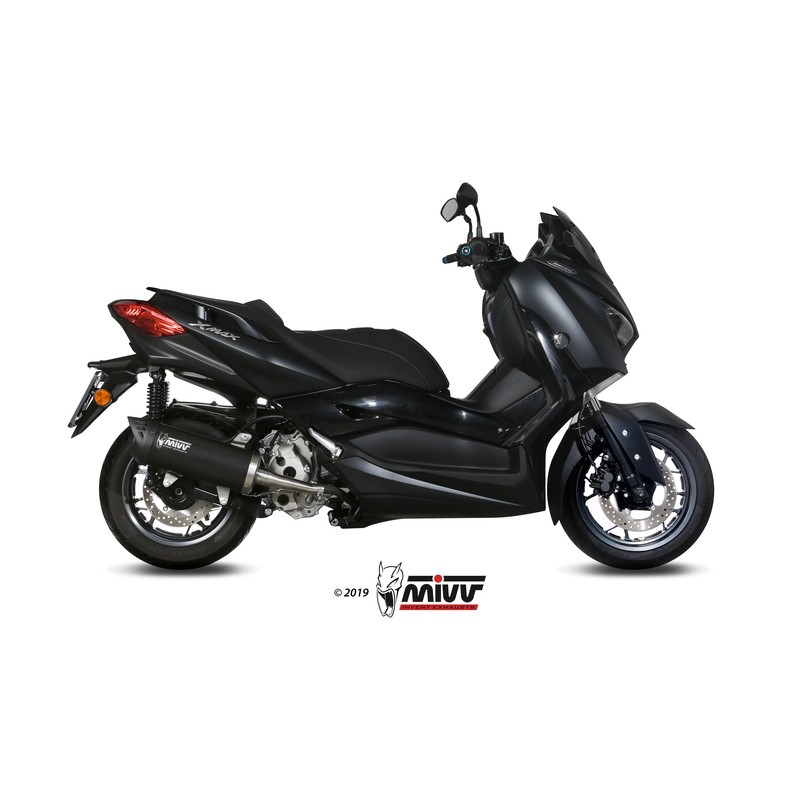 Silencieux MIVV Mover inox noir/casquette ABS noir Yamaha T-Max 300