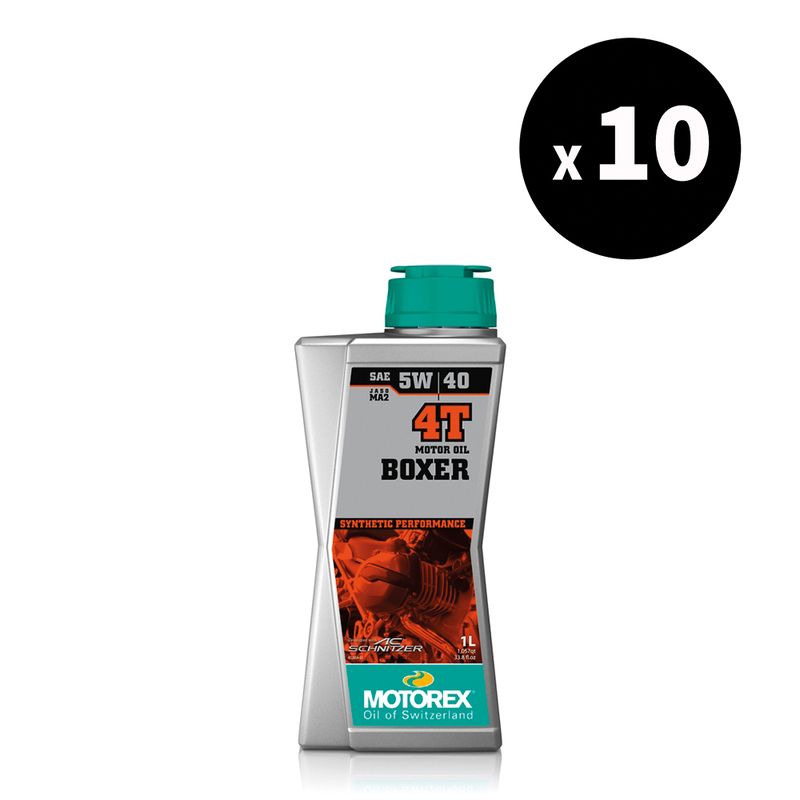 Huile moteur MOTOREX Boxer 4T - 5W40 JASO MA2 - 1L (x10)