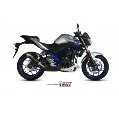 Silencieux MIVV GP inox noir casquette carbone Yamaha MT-03