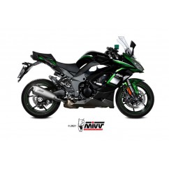 Silencieux MIVV Delta Race inox brossé/carbone - Kawasaki Ninja 1000 sx