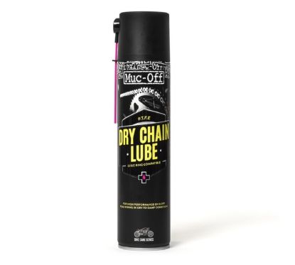 Lubrifiant chaîne MUC-OFF Dry PTFE Chain Lube - spray 400ml (x12)