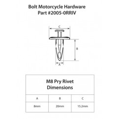 Rivets plastique M8 BOLT 10 pièces