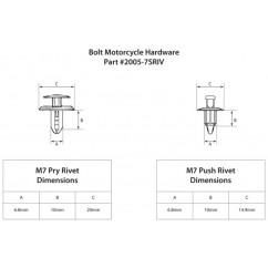 Rivets plastique M7 BOLT 10 pièces