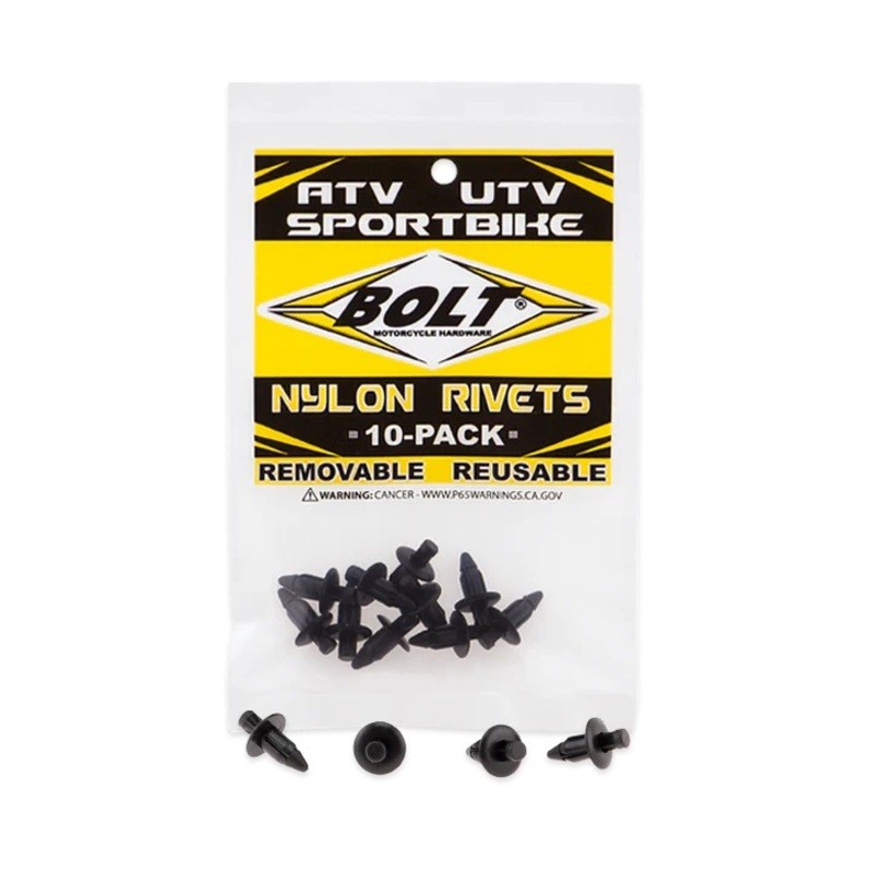 Rivets plastique M6 BOLT 10 pièces