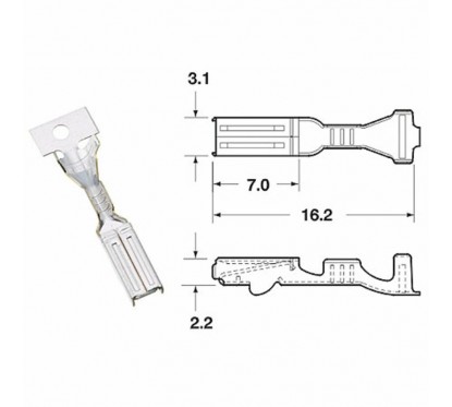 Cosse femelle série 090 FRKW BIHR Ø0,5mm²/0,85mm²