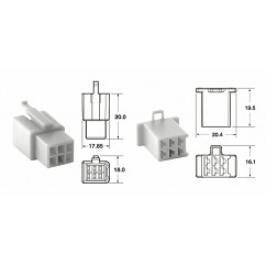 Jeu de connectiques 6 voies 110 ML BIHR type origine Ø0,5mm²/0,85mm² - 5 jeux complets