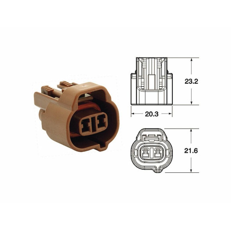 Connectique femelle série 090 SMTO BIHR type origine 2 voies marron - 5 pcs