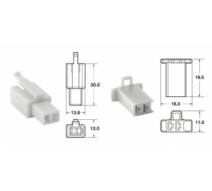 Jeu de connectiques 2 voies 110 ML BIHR type origine Ø0,5mm²/0,85mm² - 5 jeux complets