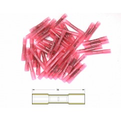 Bout à bout à sertir thermo-rétractable BIHR Ø0,5/1,5mm² - 50pcs transparent rouge