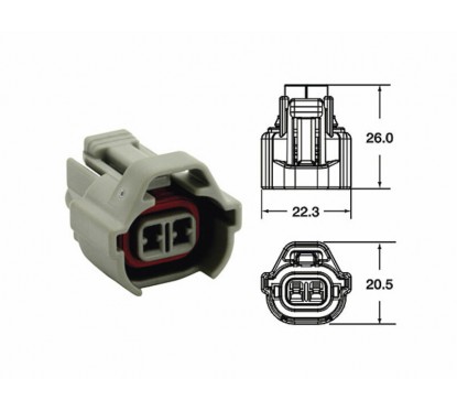 Connectique femelle série 090 SMTO BIHR type origine 2 voies gris - 5 pcs