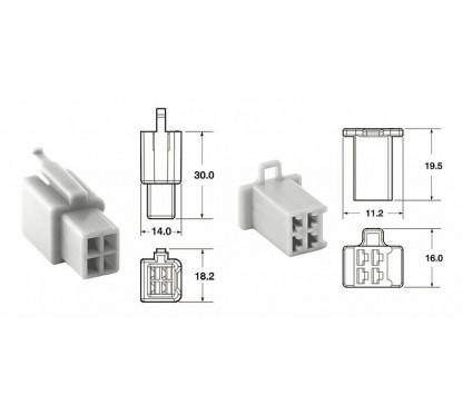 Jeu de connectiques 4 voies 110 ML BIHR type origine Ø0,5mm²/0,85mm² - 5 jeux complets