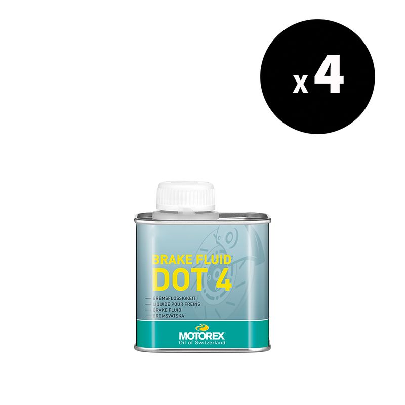 Liquide de frein MOTOREX Brake Fluid DOT 4 - 5L (x4) Liquide de frein MOTOREX Brake Fluid DOT 4 - 5L (x4)