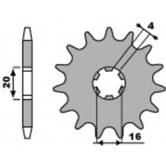 Pignon PBR acier standard 416 - 428
