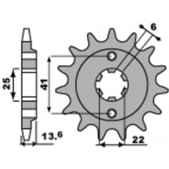 Pignon PBR acier standard 293 - 525