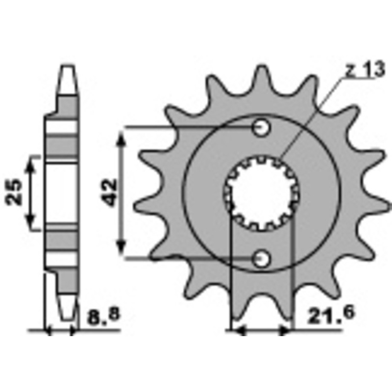 Pignon PBR acier standard 525 - 520