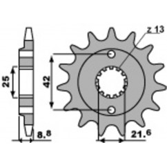 Pignon PBR acier standard 525 - 520