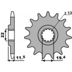 Pignon PBR acier standard 4101 - 428