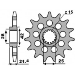 Pignon PBR acier standard 2150 - 525