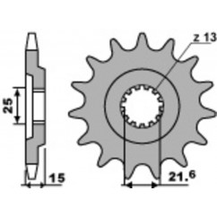 Pignon PBR acier standard 528 - 630