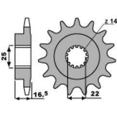 Pignon PBR acier standard 2114 - 525