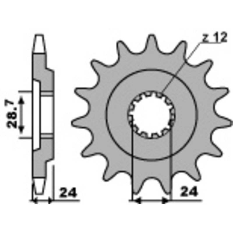 Pignon PBR acier standard 530 - 530