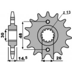 Pignon PBR acier standard 339 - 530