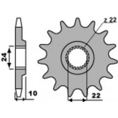 Pignon PBR acier standard 402 - 520