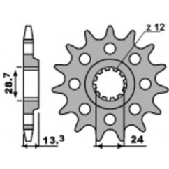 Pignon PBR acier standard 522 - 630