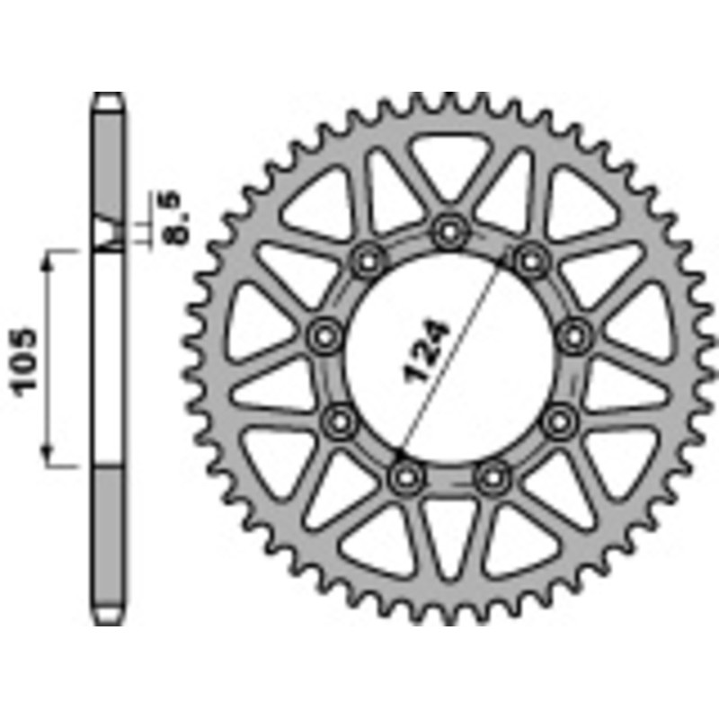 Couronne PBR acier C45 standard 3505 - 520