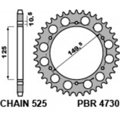 Couronne PBR acier C45 standard 4730 - 525