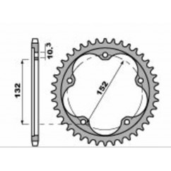 Couronne PBR aluminium ultra-light anodisé dur 4464 - 520