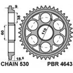 Couronne PBR acier C45 revenu 4643 - 530