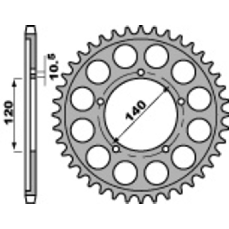 Couronne PBR acier C45 standard 4409 - 530