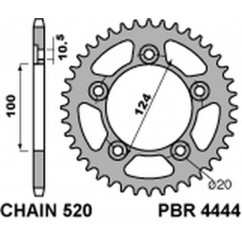 Couronne PBR acier C45 standard 4444 - 520