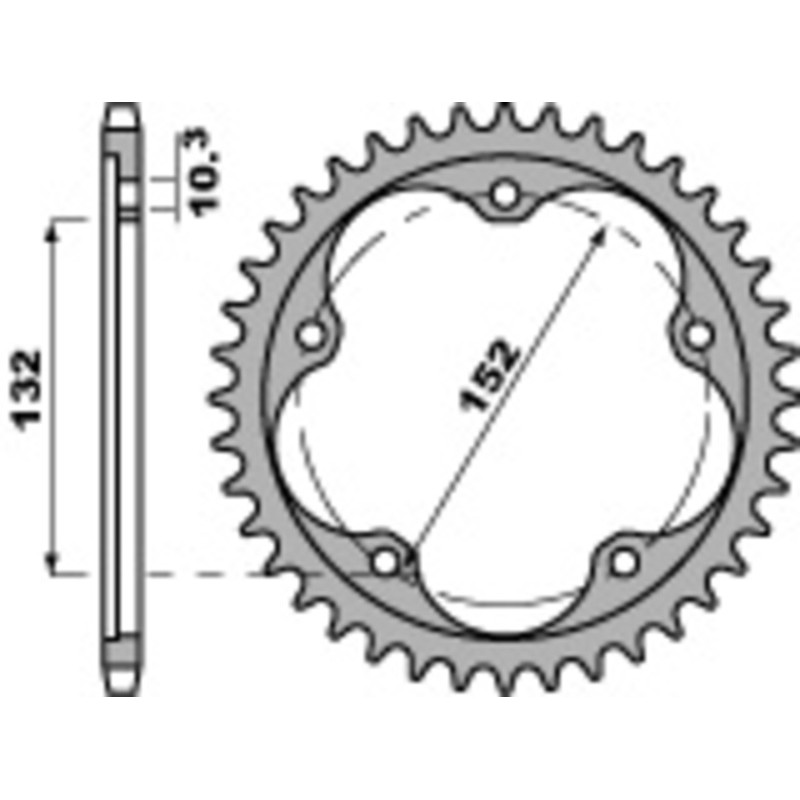 Couronne PBR aluminium Ultra-Light anodisé dur 4460 - 525