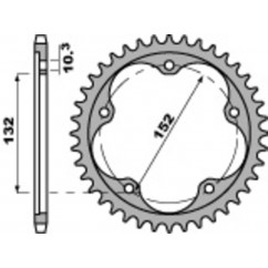 Couronne PBR aluminium Ultra-Light anodisé dur 4460 - 525