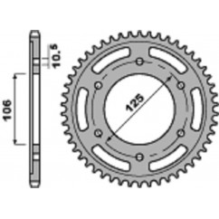 Couronne PBR aluminium ultra-light anodisé dur 4530 - 520